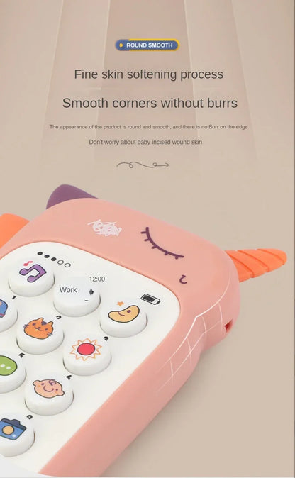 Baby Mobile Phone Toy Simulation Music Sound Telephone Toddler Puzzle Early Education Sleeping Toy Gift with Teether 0 12 Months