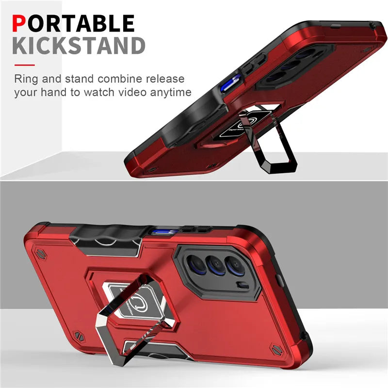 For Motorola Moto G22 G32 G42 G52 Case Shockproof Armor Ring Stand Bumper Phone Back Cover For Moto E20 E30 E40 E32 Cases