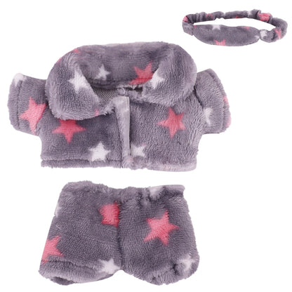 Doll Clothes For 20Cm Idol Dolls Lovely Plush Pajamas With Eye Mask Dress Stuffed Cotton Doll Toy Star EXO Clothing Accessories