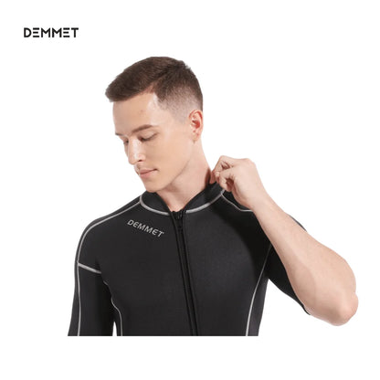 DEMMET Women Men Short Sleeve Wetsuit 1.5mm Neoprene Full Body Wetsuit for Swim Surfing Snorkeling Spearfishing Sailing Water