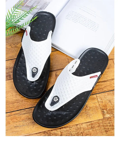 MAEDEF Slippers Summer Flip Flops for Men Beach Slippers Casual Sandals Comfortable Shoes Non-Slip Bathroom Shoes  Men Slides