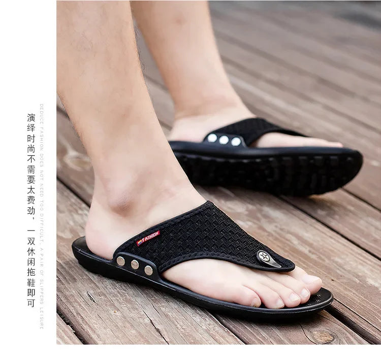 MAEDEF Slippers Summer Flip Flops for Men Beach Slippers Casual Sandals Comfortable Shoes Non-Slip Bathroom Shoes  Men Slides