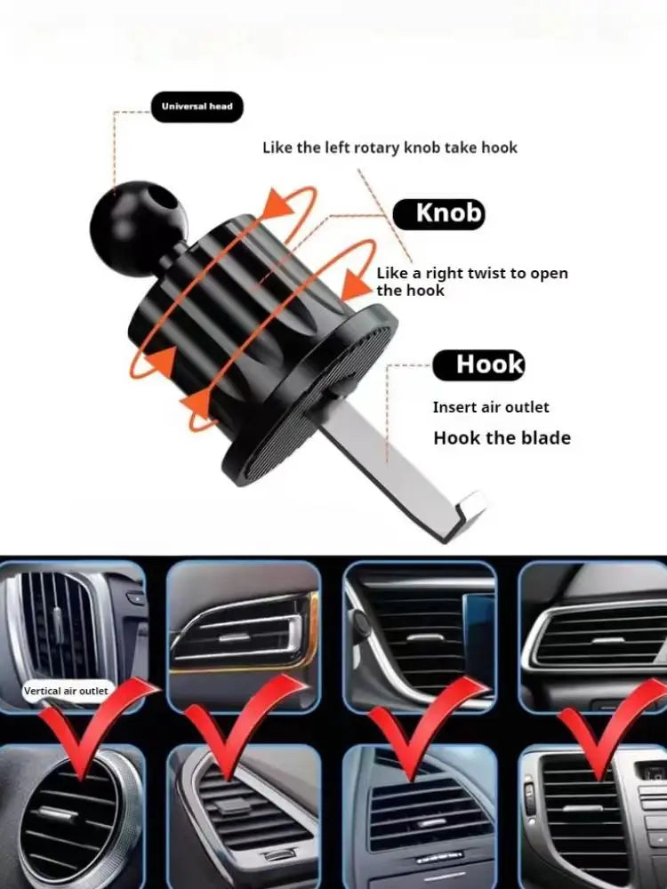 New Car Mobile Phone Holder Accessories Car Air Vent Rotating Spiral Hook 17MM Universal Ball Head