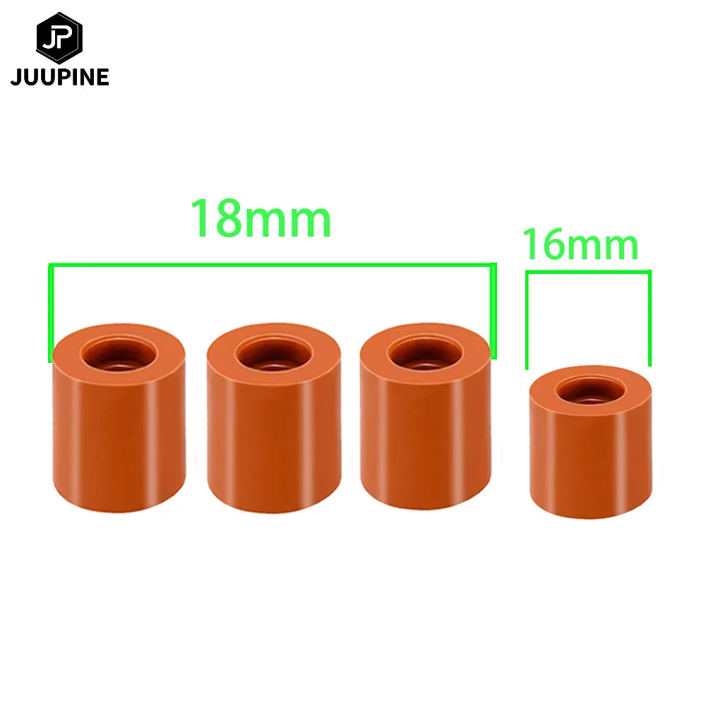 4pcs/set 18 16mm Hot Bed Leveling Column Silicone Solid Spacer Black Platform Leveler For CR-10/ CR10S Ende 3 3D Printer Parts