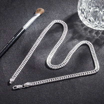 925 Sterling Silver 6MM geometric Chain Bracelets Neckalces for Women Men fashion Party wedding Gifts punk jewelry sets