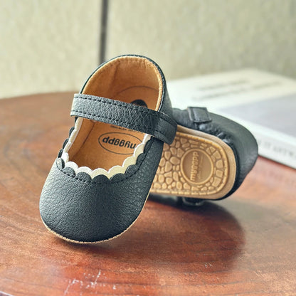 New Baby Shoes Baby Boy Girl Shoes Leather Rubber Sole Anti-slip Toddler First Walkers Infant Crib Shoes Newborn Girl Moccasins