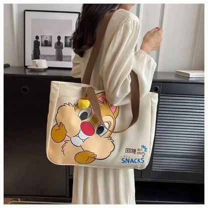 Disney new Chichititi Cartoon Print Large Capacity Women's Handbag Daily Travel Mummy Bag Fashionable and Versatile Shoulder Bag