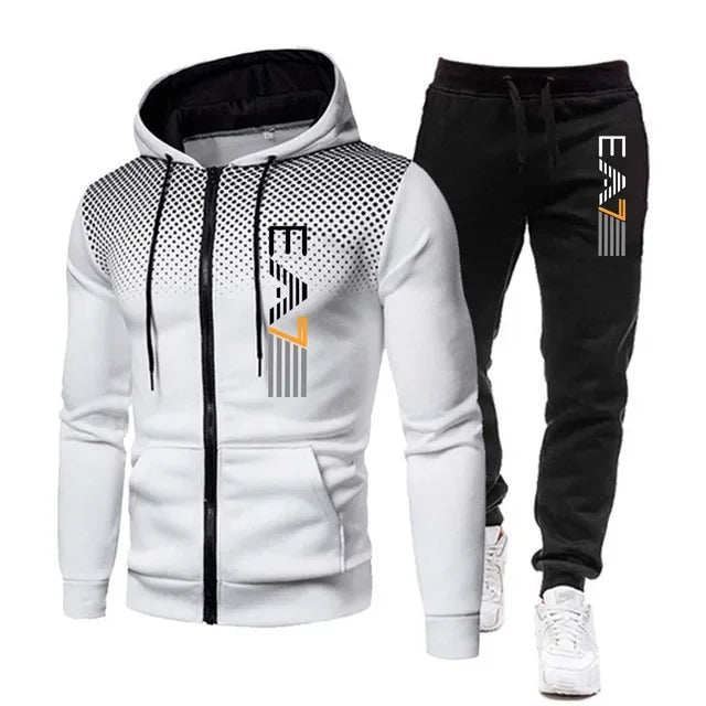 Men's suit with hat men's fashion shirt fitness activewear running clothing New autumn and winter clothing