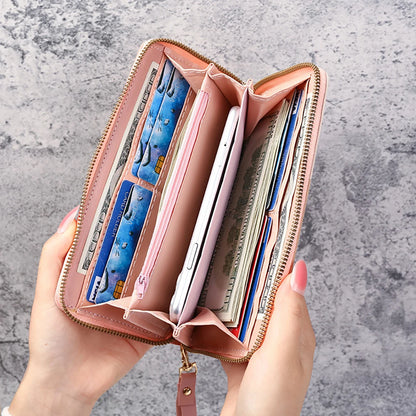 Handheld wallet, ladies' multifunctional large capacity wallet, can hold mobile phones