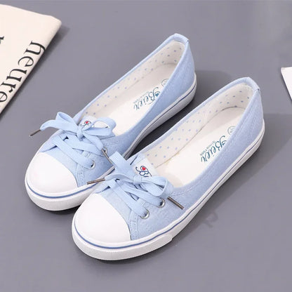 Women's Canvas Small White Shallow Cut Summer Flat Sport Casual Ladies Soft Shoessneakers Zapatillas Deporte Platform Sneakers