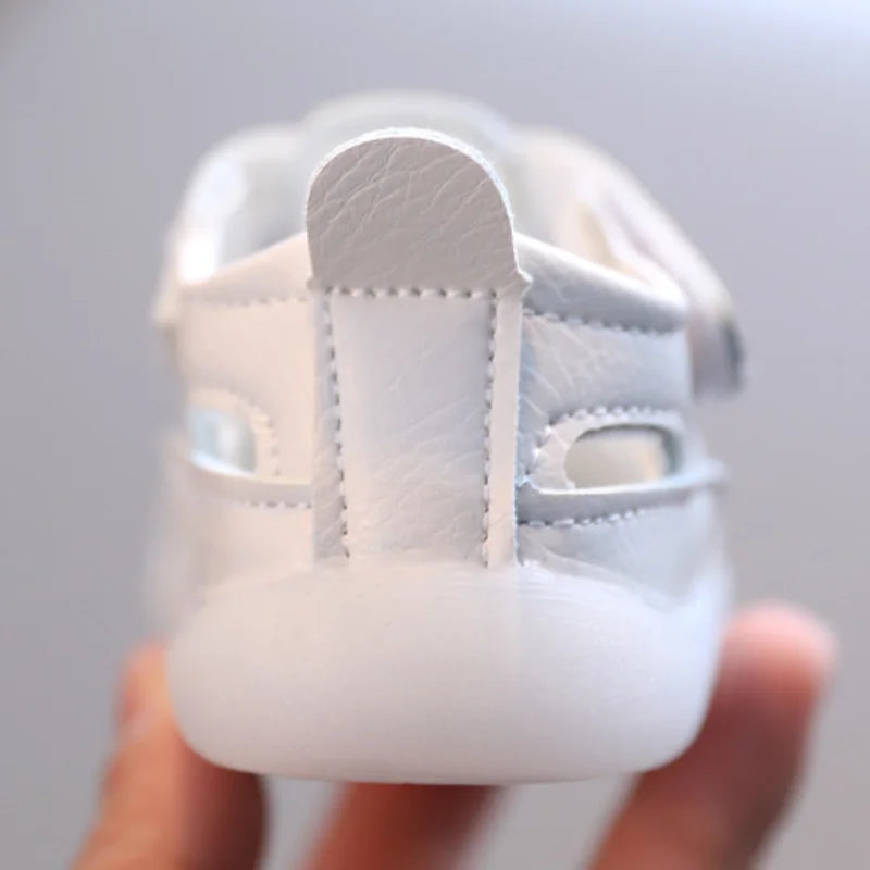 Baby Sandals Summer Infant Beach Shoes Baby Boy Girl Sandals Newborn First Walkers Soft PU Leather Close-toed Sandals For Baby