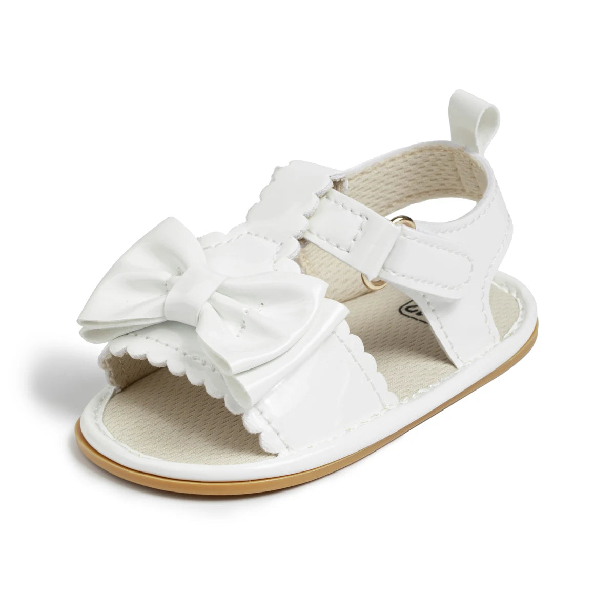 Meckior New Baby Girl Garden Shoes Cute Bow Newborn Baby Girl Beach Sandals Anti-slip Rubber Flat Bottomed Toddler Sandals