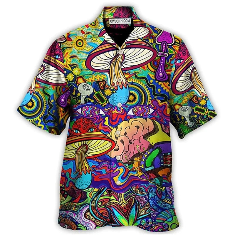 3D Men's Plant Printed Shirts Summer Street Top Comfortable and Breathable Beach Clothing Men's Outdoor Fashion Short Sleeve