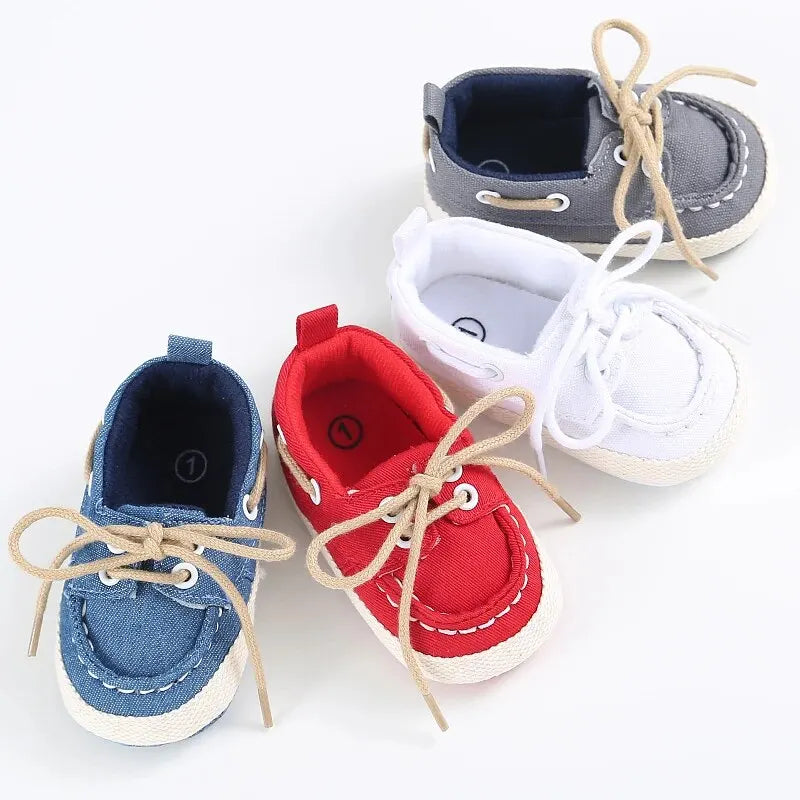 Walking Baby Shoes Sailor Formal Canvas Soft Sole Newborn Boy Girl Toddler Casual