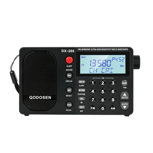 QODOSEN DX-286 Tragbares Radio AM/FM/LW/SW Digitales Welt-Vollbandradio mit tef6686 Autochip