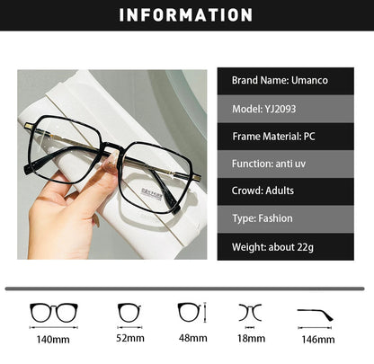 +0.5 +1.0 +1.5 +2.0 +2.5 Oversized Square Reading Glasses for Women Men Anti Blue Light Lenses TR Frame Presbyopia Eyewear