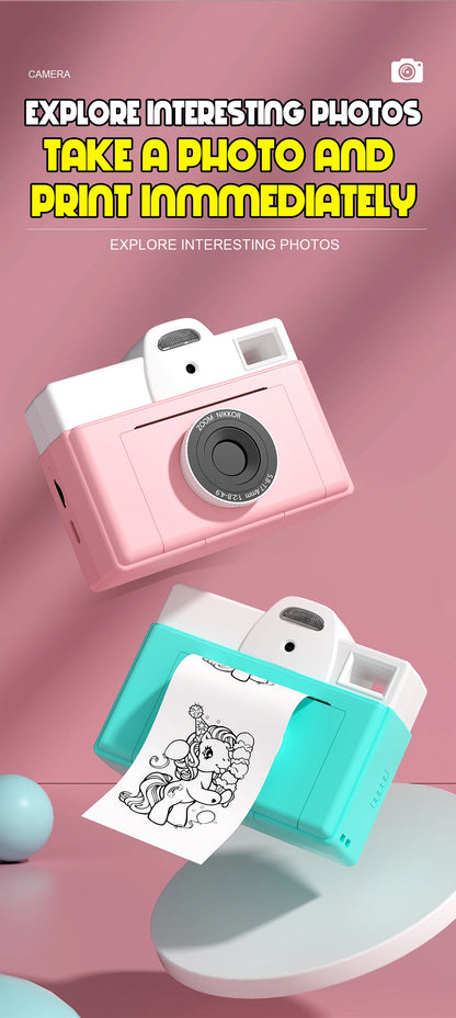 Q8 Kids Camera Instant Print Thermal Print Camera Children Instant Photo Printing Digital Camera Toys Lanyard Gifts Boys Girls