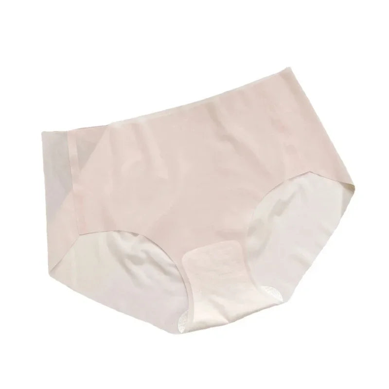 Summer Ice Silk Seamless Mid Rise Panties Female Underwear Ultra-thin Sense Quick-drying Panty 3D Peach Hip Fitness Women Briefs