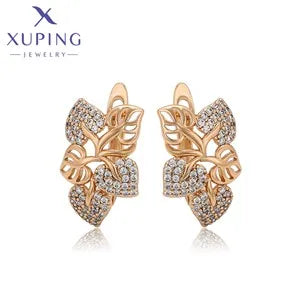 Xuping Jewelry New Arrival Round Promotion Gold Color Huggies Earrings for Women Girl Party Gift S00075729