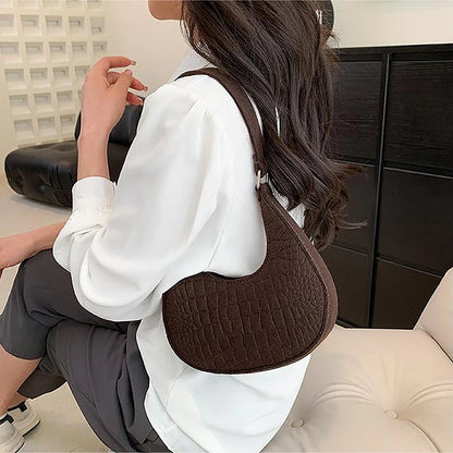 Candy Color Advanced Design Texture Armpit Handbags Felt Shoulder Bags For Women Women's Subaxillary Bag Purses Crescent Bag