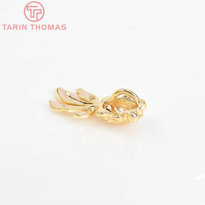 (129) 12x23MM 24K Gold Color Plated Brass Fish Charms Pendants High Quality Jewelry Accessories