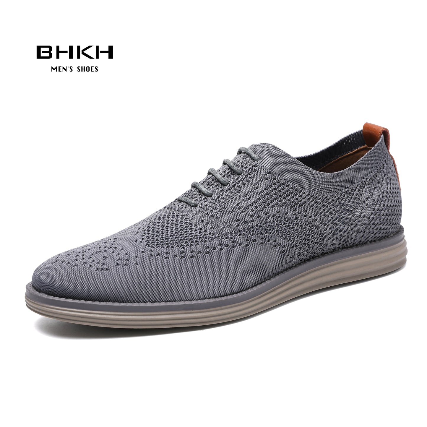 BHKH 2024 Breathable Knitted Mesh Casual Shoes Lightweight Smart Casual Shoes Office Work Footwear Men Shoes