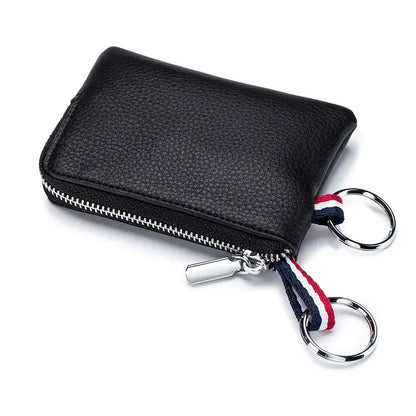 Genuine Leather Coin Purse Mini Card Holder Ultra-thin Small Zipper Cute Wallet Soft Cowhide Leather Driver's License Key Bag