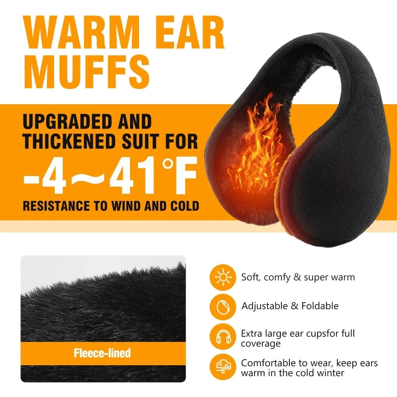 Winter Foldable Fleece Ear Muffs Outdoor Travel Keeping Warm Plush Wool Lambs Fashionable Cold Resistant Ears Muff Men Women