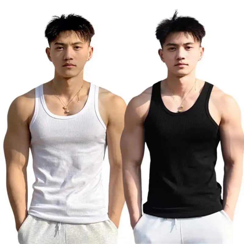 Summer Solid Square Neck Tank Top Cotton Black White Gray Women Men Plus Size Clothing Tank Singlets Sleeveless Fitness Vest