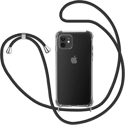 Adjustable Crossbody Lanyard Case For iPhone 16 15 14 13 12 11 8 7 Pro Plus X XS Max XR SE 2 3 Transparent TPU Shockproof Cover