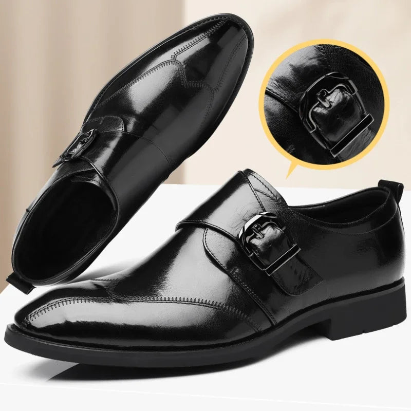 New Men Business Dress Shoes Hasp Formal Leather Shoes for Men Oxfords Footwear High Quality Male Oxfords Men Leather Shoes