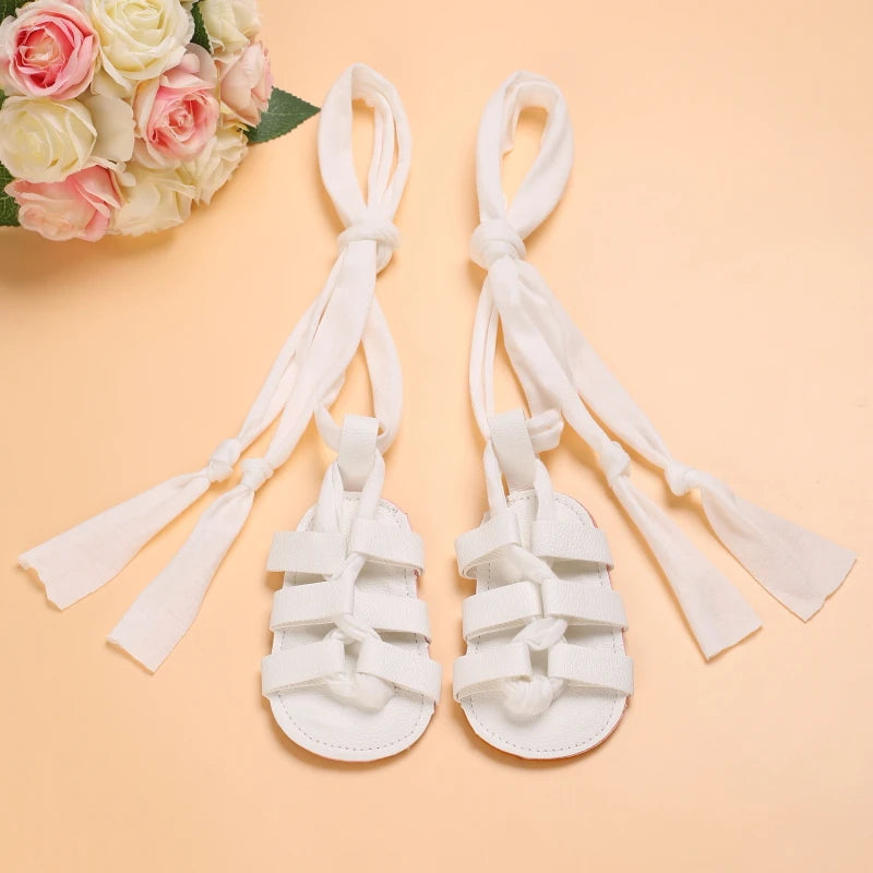 Cute Baby Girls Top Strap Sandals Newborn Soft Rubber Sole Prewalker Shoes 0-18Months