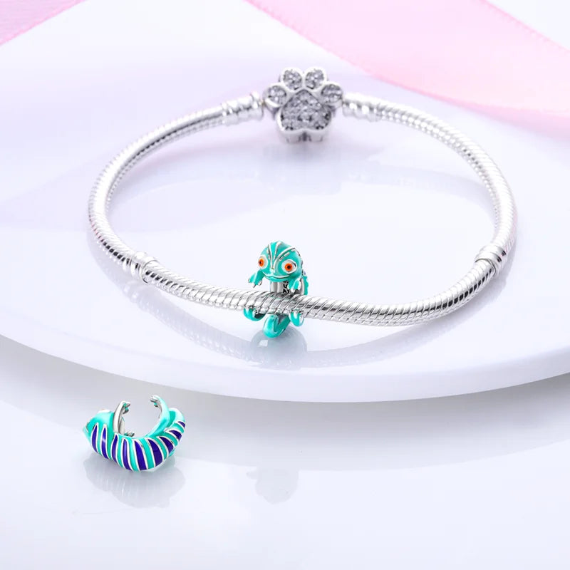 925 Silver Animal Series Hedgehog Owl Chameleon Charm Beads Fit Pandora Bracelets DIY Anniversary Party Birthday Gifts Jewelry