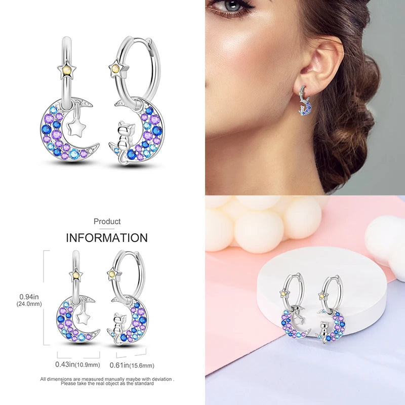 2024 925 Sterling Silver Heart Petunia Four Leaf Clover Earrings Circular Earring For Women Making Jewelry Gift For Women