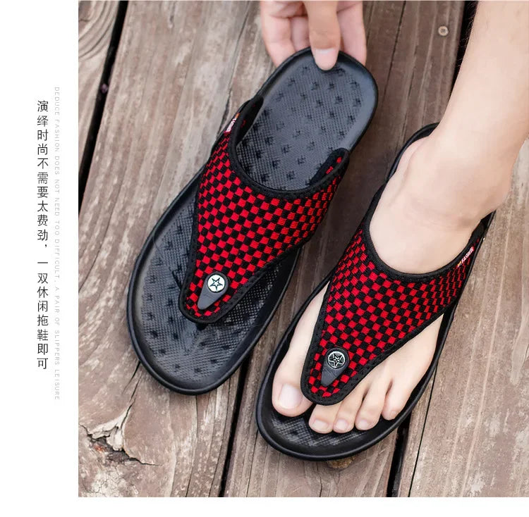 MAEDEF Slippers Summer Flip Flops for Men Beach Slippers Casual Sandals Comfortable Shoes Non-Slip Bathroom Shoes  Men Slides