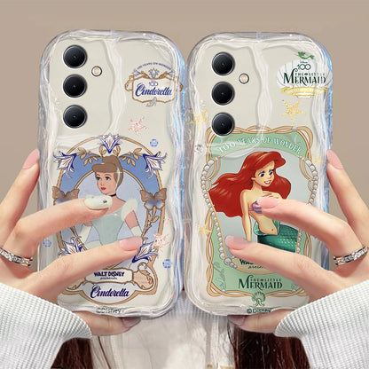 Disney Princess 3D Wave Phone Case For OPPO Reno 11 F 8 T 7 Z 6 5 4 Pro F23 F11 F9 4G 5G Soft Silicone Back Cover