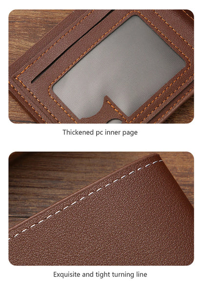 Men's Short Design Causal Purses Male Folding Wallet Coin Card Holders High Quality Slim Money Bag New Hot Men PU Leather Wallet