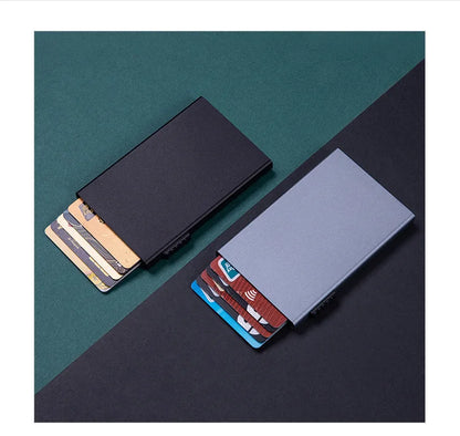 Magic ID Bank Credit Card Holder Smart Wallets Men Unisex ID Cardholder Case Metal Thin Slim Pop Up Aluminium Minimalist Wallet