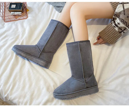 winter snow boots women anti slip Casual Woman Shoe Winter Boots Female Warm Plush Mid-calf Boots Long Botas Mujer