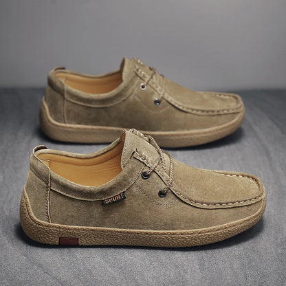 New Men's Casual Shoes Luxury Handmade Suede Leather Sneakers 2024 Tooling Antiskid Men Footwear Platform Outdoor Shoes Loafers