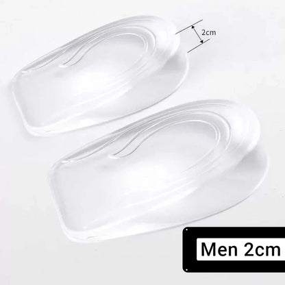 2PCS Invisible Silicone Height Increase Insoles Gel Heel Lifting Inserts Transparent Foot Care Protector Elastic Shoe Insert 3CM