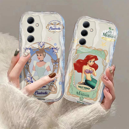 Disney Princess 3D Wave Phone Case For OPPO Reno 11 F 8 T 7 Z 6 5 4 Pro F23 F11 F9 4G 5G Soft Silicone Back Cover