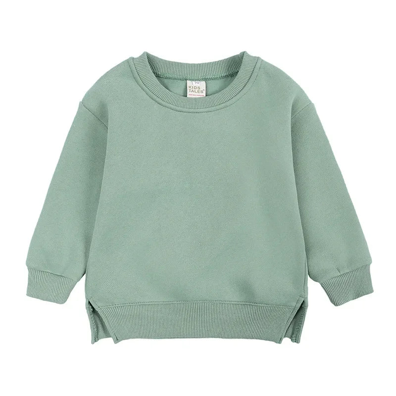 2025 Winter Autumn Hoodies Pullovers Kids Boys Girls Clothes Korean Baby Thicken Fleece Sweatshirt Children's Clothing 6M-7T