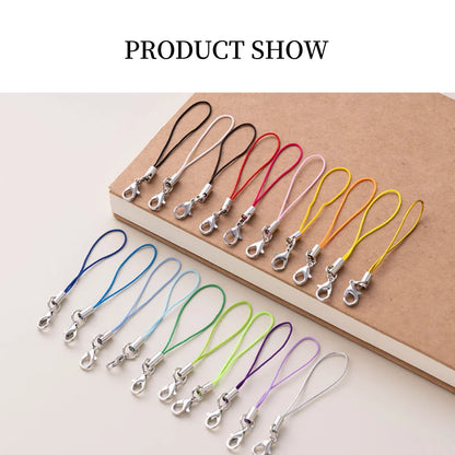 100pcs Polyester Lanyard Single Ring Lobster Clasp Rope Keychains Hooks Mobile Phone Strap Accessories Key Ring