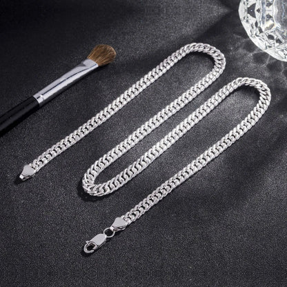 925 Sterling Silver 6MM geometric Chain Bracelets Neckalces for Women Men fashion Party wedding Gifts punk jewelry sets