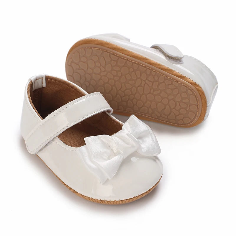 HAIZHIW 0-18 Months Cute White Lace Baby Girl Princess shoes Baby Shoes Bow Fringe Rubber Soled Non-slip Footwear Crib Shoes