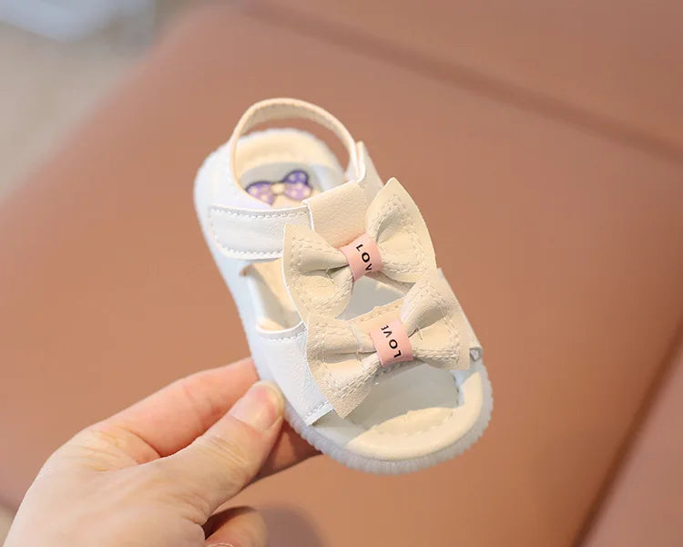 Summer Korean Style Baby Sandals Kawaii Bowtie Girls Toddler Shoes Soft Sole Antislip Infant Baby 1 Year Shoes First Walkers