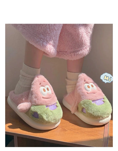 Parent-child Home Slippers Women Bedroom Non Slip Soft Sole Baby Shoes Winter Cute Plush Cotton Slippers Man Couple Slipper