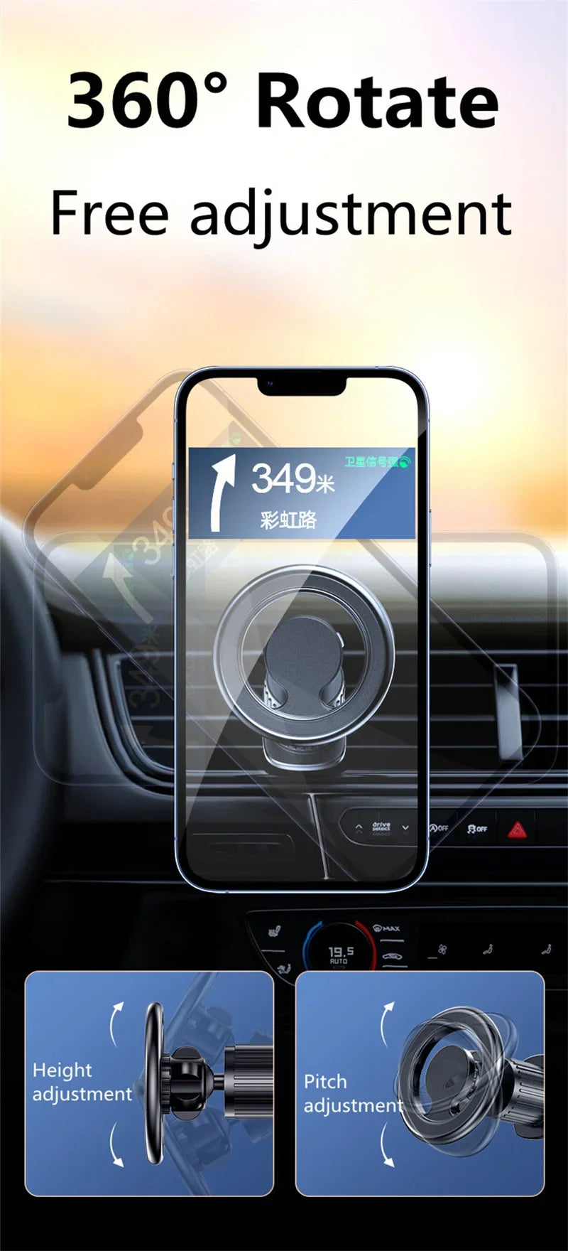 Magnetic Car Phone Holder Stand Macsafe Support in Car for iPhone 12 13 14 Pro Max Mini Magnet Car Air Vent Clip Cellphone Mount