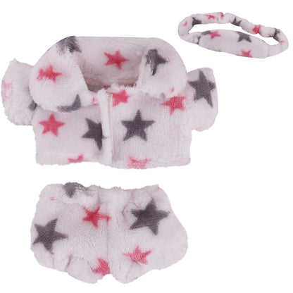 Doll Clothes For 20Cm Idol Dolls Lovely Plush Pajamas With Eye Mask Dress Stuffed Cotton Doll Toy Star EXO Clothing Accessories